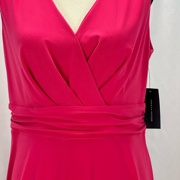 Tommy Hilfiger Sleeveless V Neck Midi Dress - Hot Pink - size 10 - Picture 5 of 9